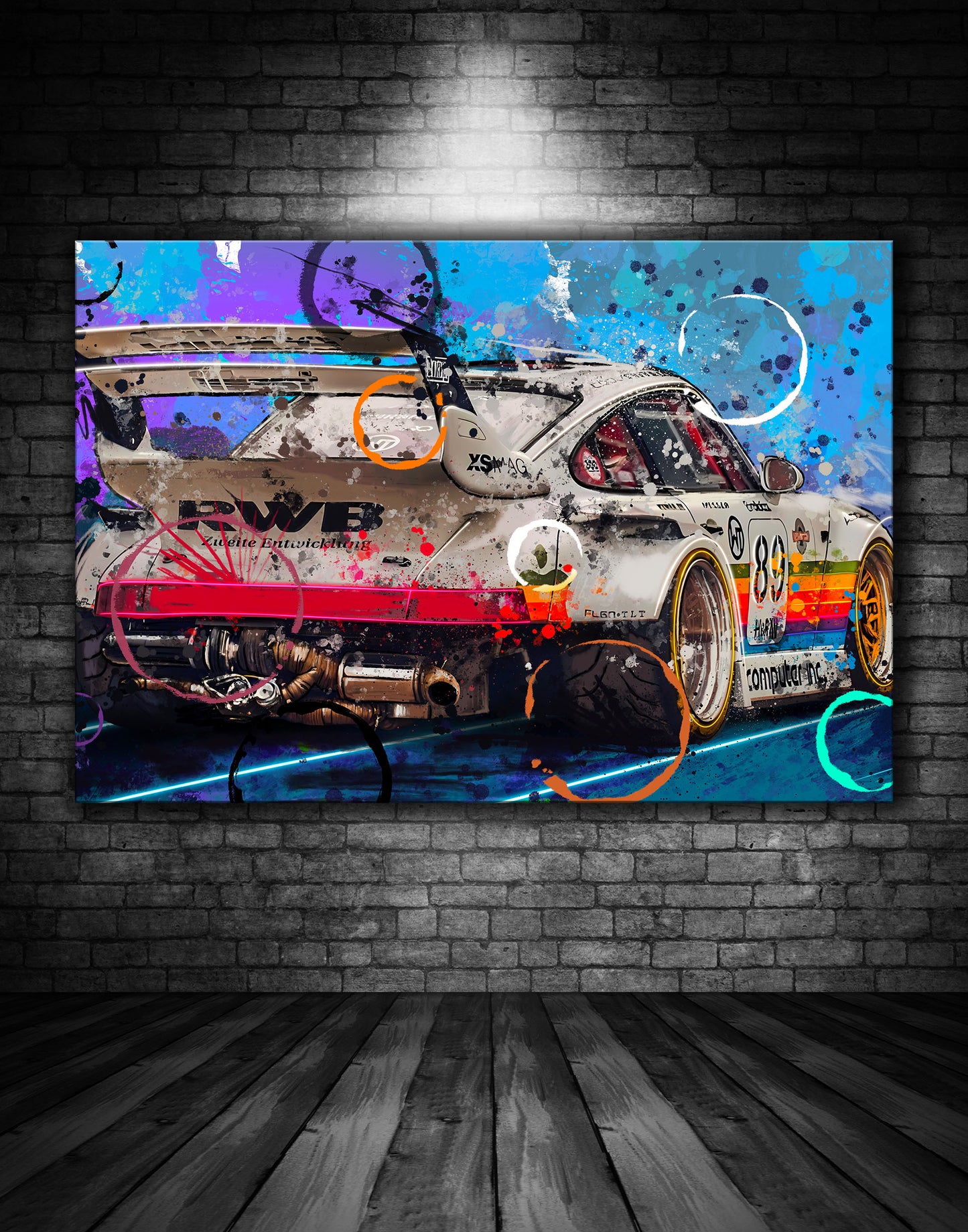 Porsche 911 RWB Apple Graffiti Painting