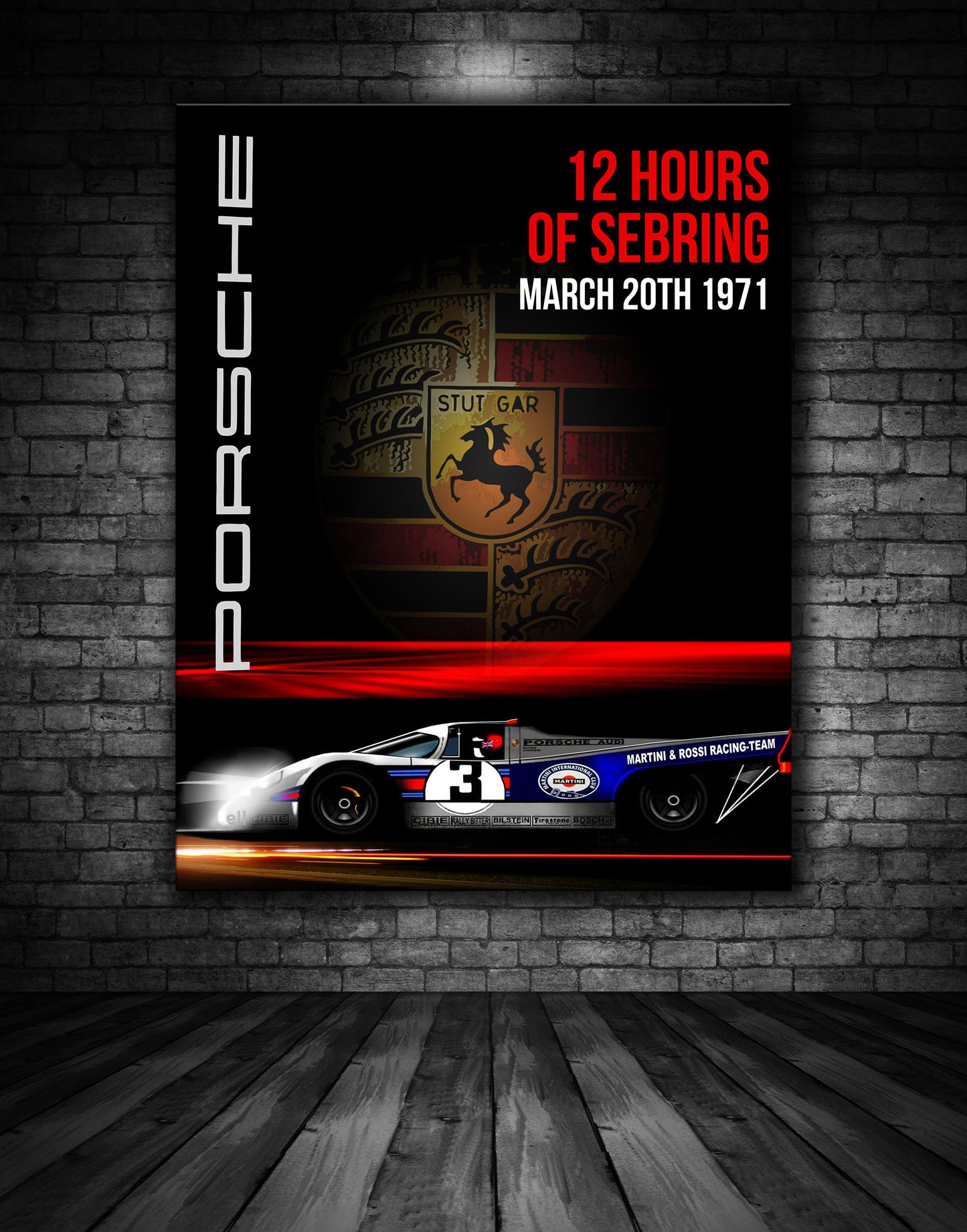 Porsche 917 Sebring Vintage Poster