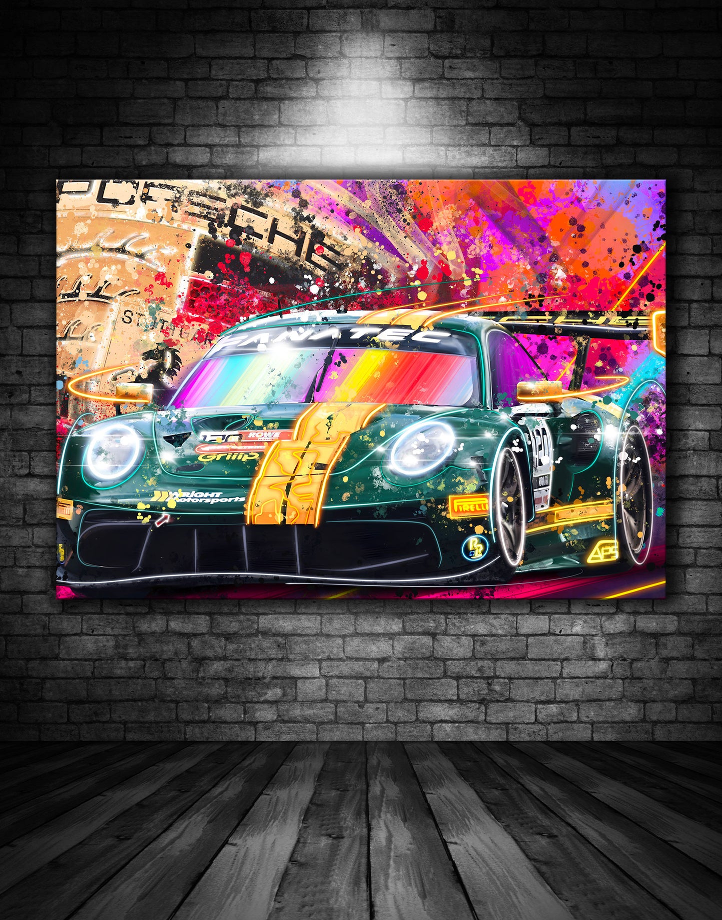 Porsche GT3 RS IMSA Racing Car Graffiti Painting