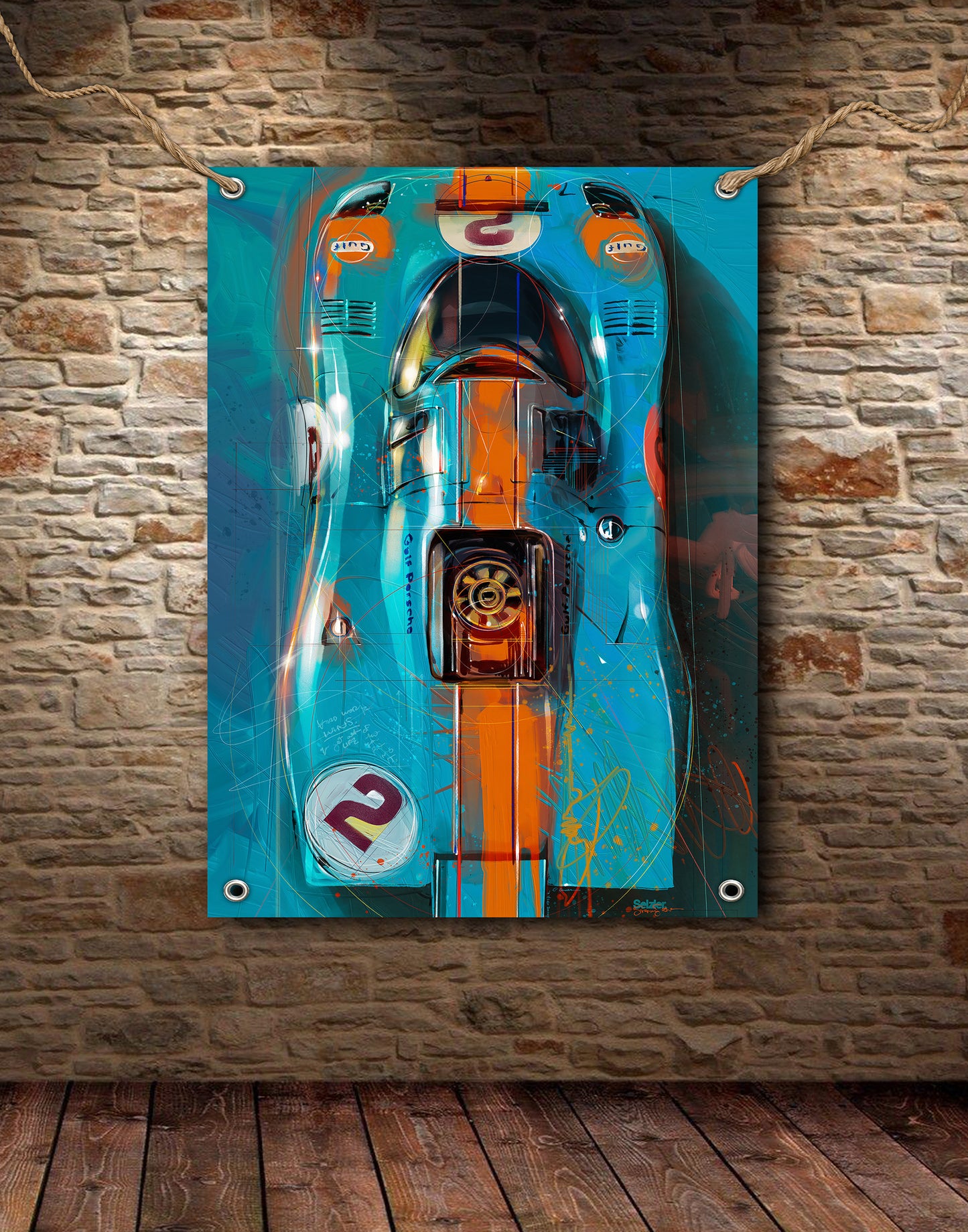 Porsche Gulf 917 Garage -Workshop Banner