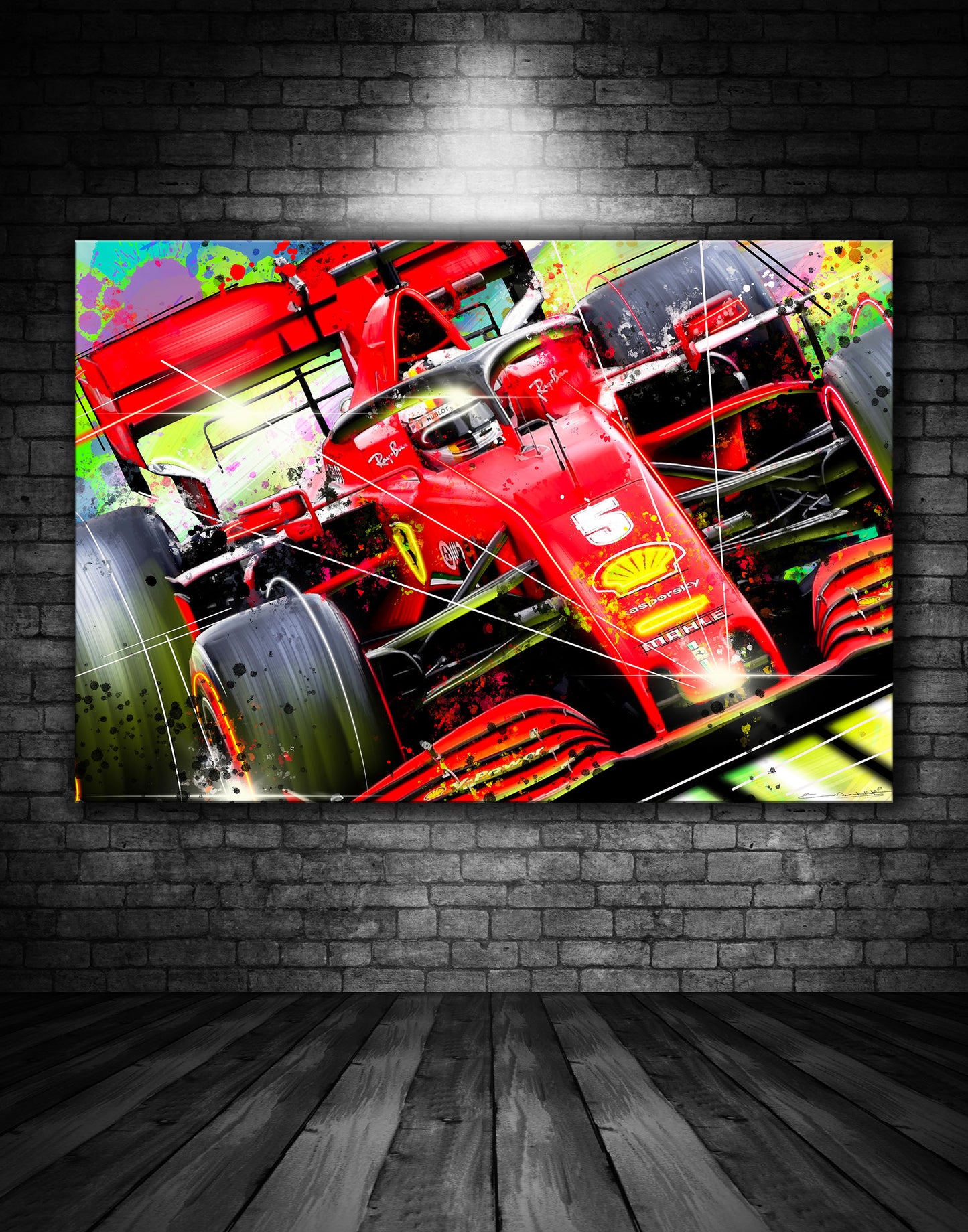 Sebastian Vettel Scuderia Ferrari F1 Graffiti Painting