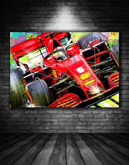 Sebastian Vettel Scuderia Ferrari F1 Graffiti Painting