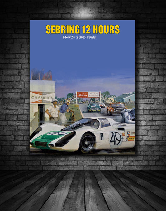 Sebring 12 Hours 1968 Vintage Poster