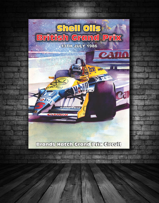 Shell Oils Grand Prix 1986 Vintage Poster