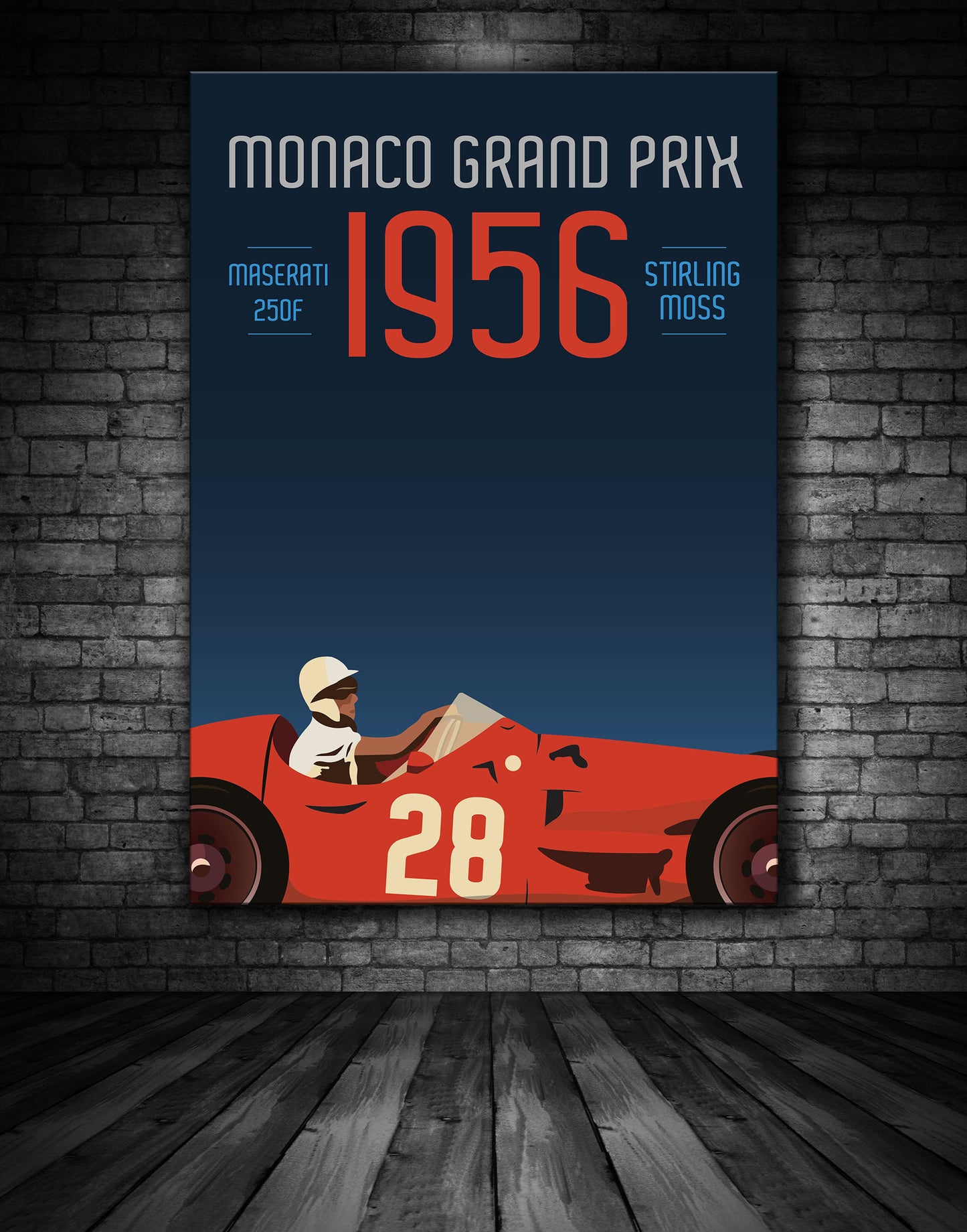 Stirling Moss Monaco Grand Prix 1956 Poster