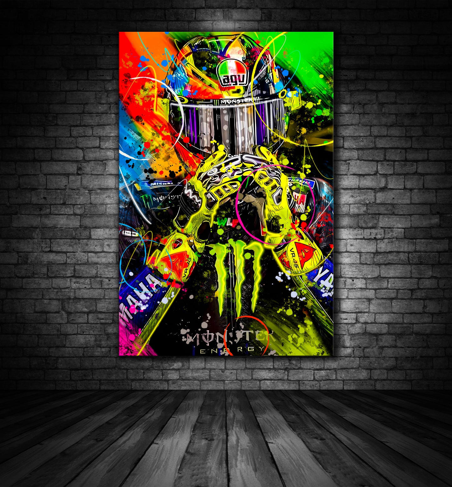 VALENTINO ROSSI PORTRAIT MOTO GP PAINTING