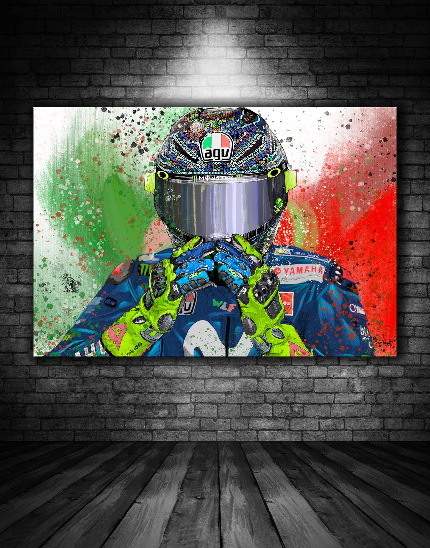 Valentino Rossi Malaysia Moto GP Graffiti Painting