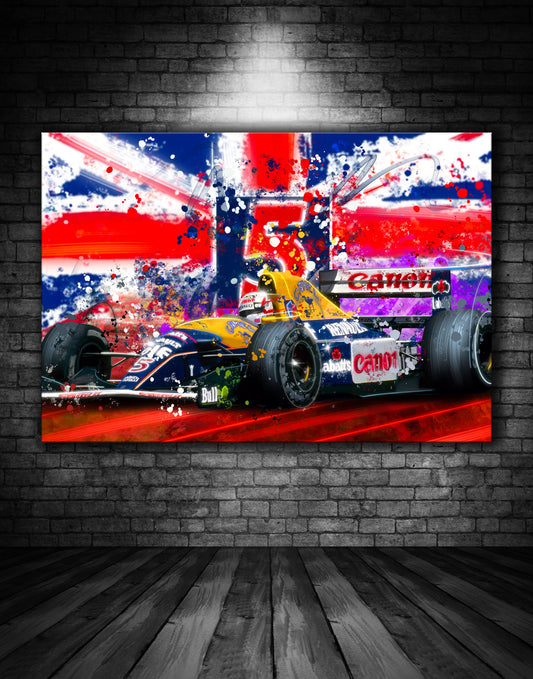 Williams F1 Nigel Mansell Union Jack Graffiti Painting